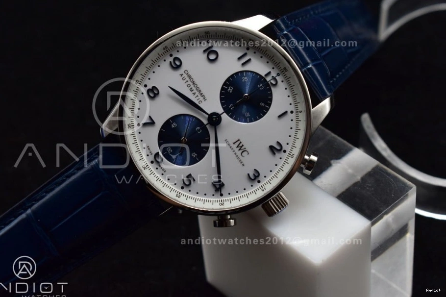 A69355 Leather ZF Dial White 1:1 on Best Blue Portuguese Strap IW371620 Edition Blue Chrono 1115